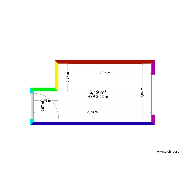 Samy. Plan de 1 et 6 m² Samy. Plan de 1 et 6 m²
