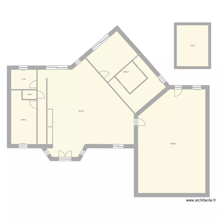 Maison 2. Plan de 8 pièces et 235 m²
