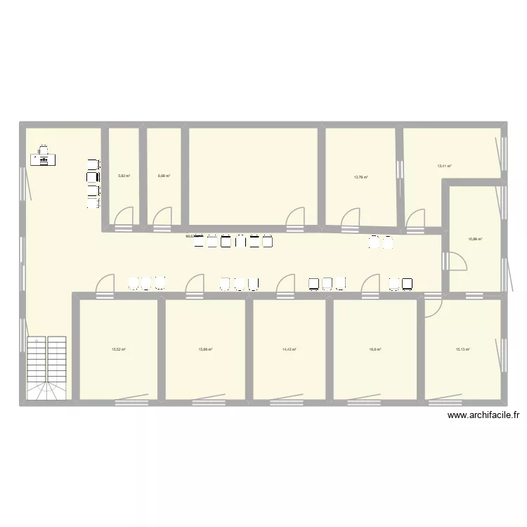 RADIO RDC. Plan de 11  et 227 m²