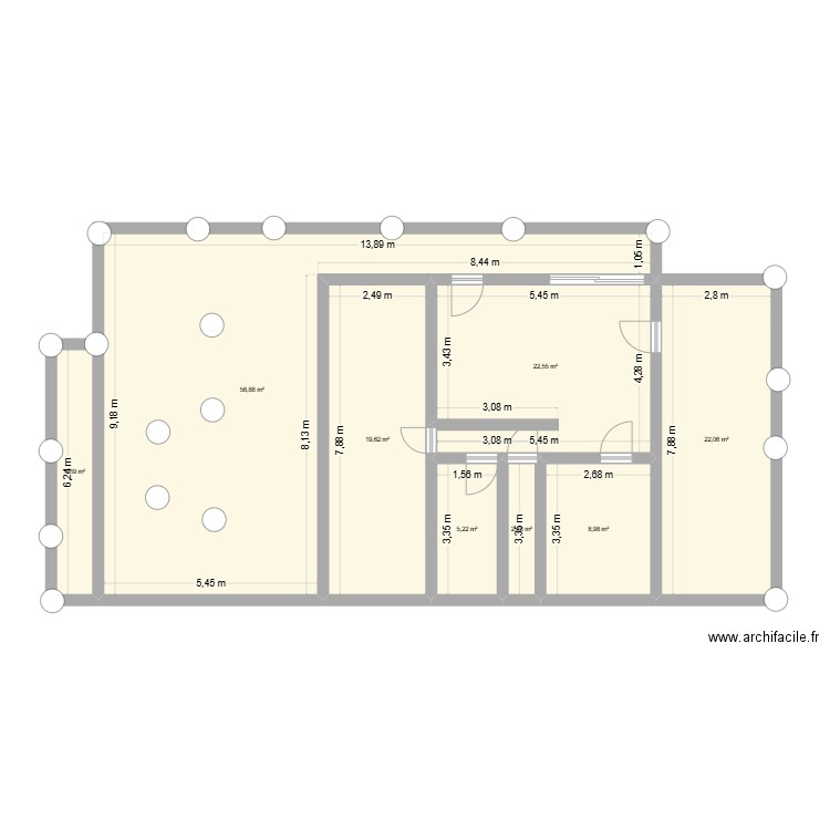 plan ba liza. Plan de 8 pièces et 146 m2