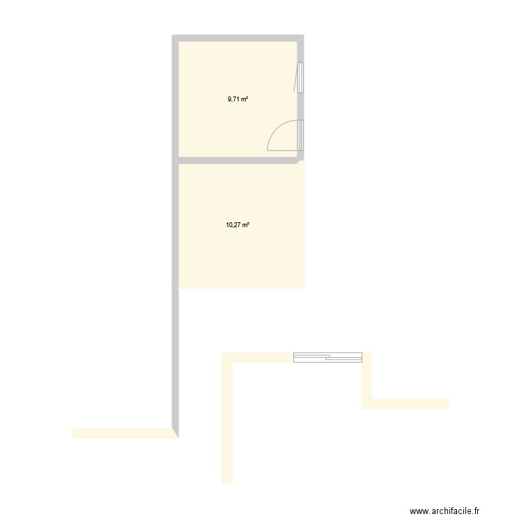 abri jardin V1. Plan de 2 pièces et 20 m2