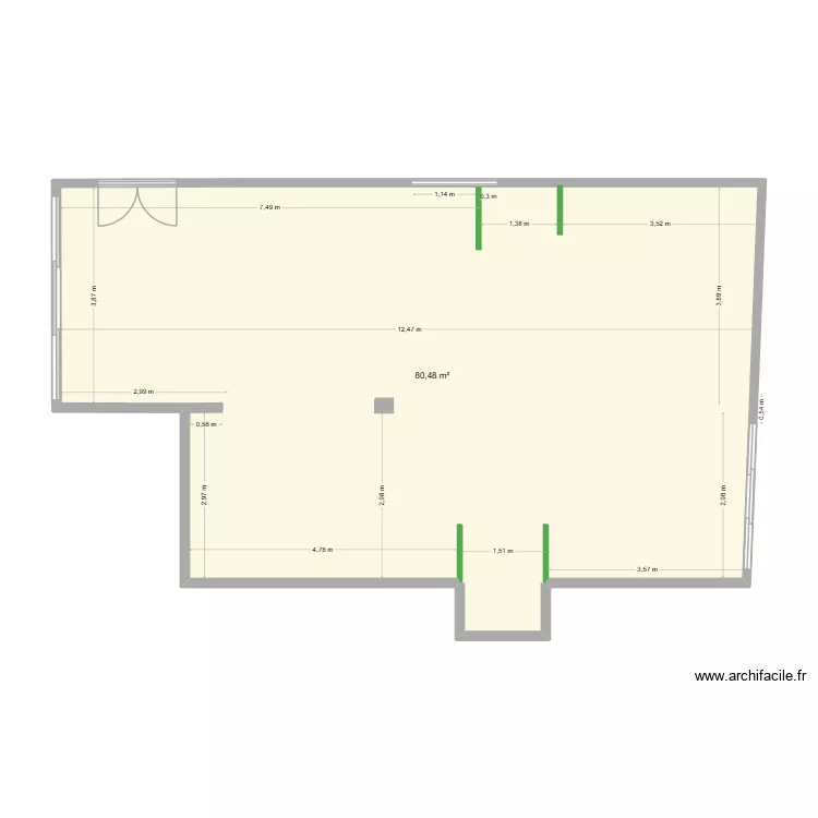 4 CIRODDE - PLAN 1. Plan de 1  et 80 m²