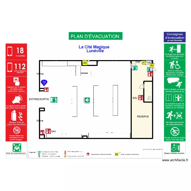 plan evacuation1. Plan de 1 pièce et 322 m²