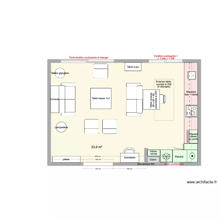 Cuisine ouverte en L. Plan de Cuisine ouverte en L. Plan de