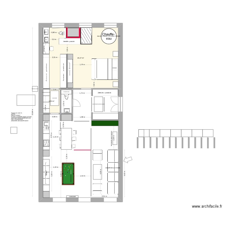 PLAN MERIMEE INVEST V8. Plan de 2 pièces et 44 m2