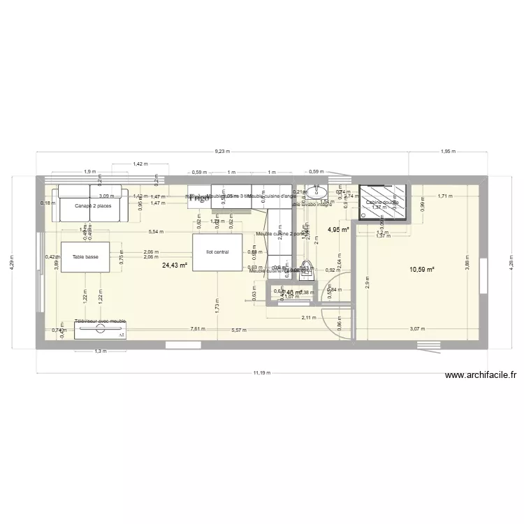 studio 3. Plan de 