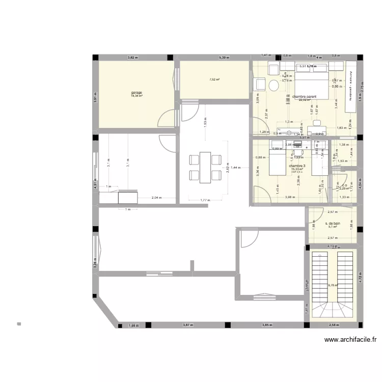 gannouni ali. Plan de 7  et 76 m²