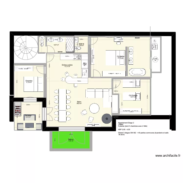 Val etage 2. Plan de 9 et 127 m² Val etage 2. Plan de 9 et 127 m²