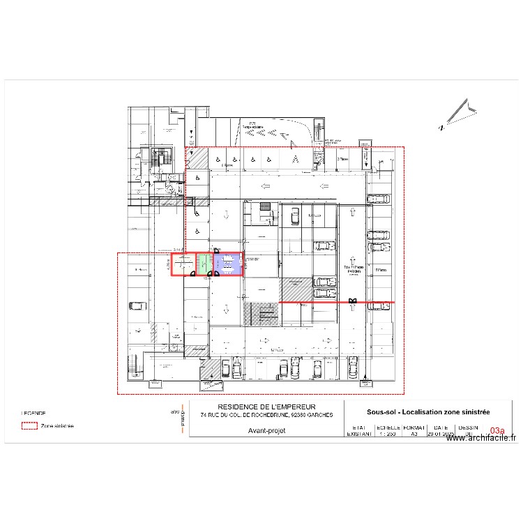 PIC - EHPAD. Plan de 3 pièces et 66 m2