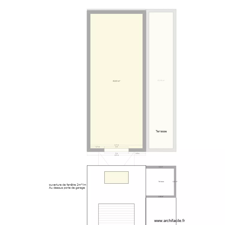 Ouverture fenêtre vue façade. Plan de Ouverture fenêtre vue façade. Plan de