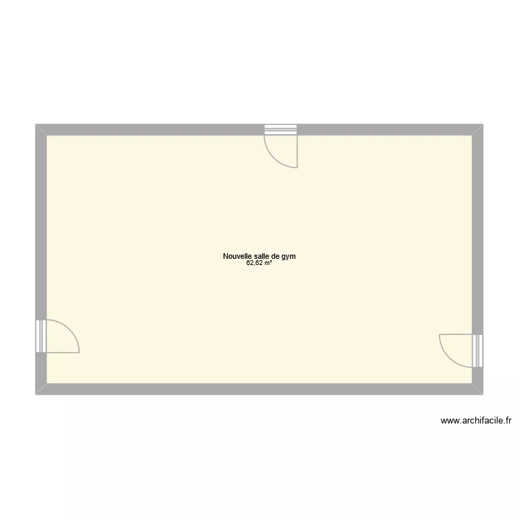 Nouvelle salle de gym. Plan de 1 et 63 m² Nouvelle salle de gym. Plan de 1 et 63 m²