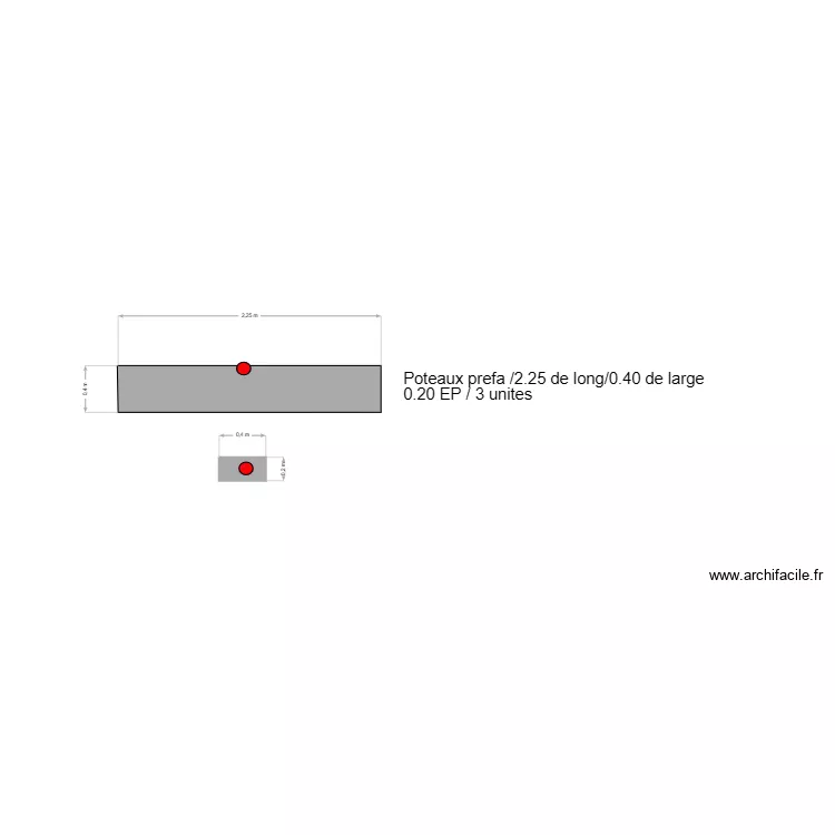 poteaux. Plan de 