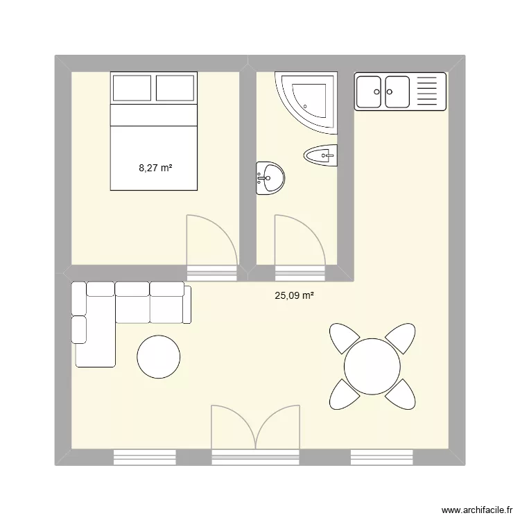 36lll. Plan de 2  et 33 m²
