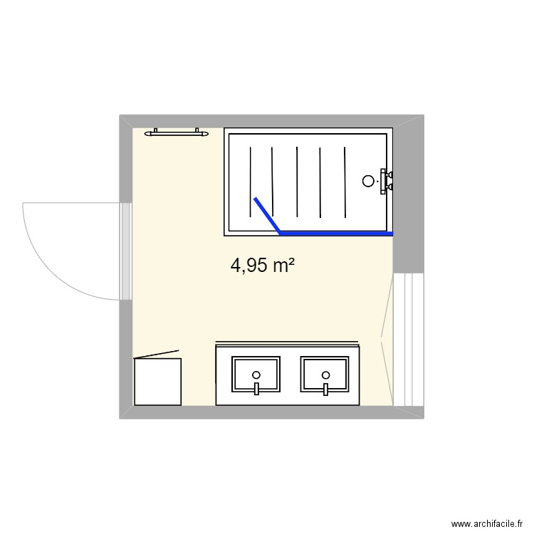 kwiateck1. Plan de 1 pièce et 5 m2