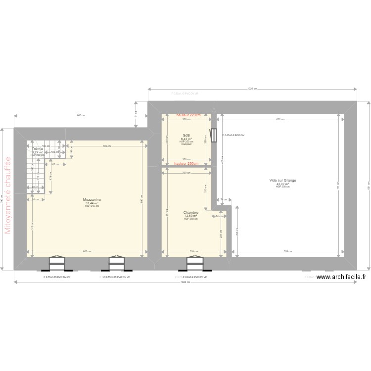 BODIN. Plan de 12 pièces et 192 m2
