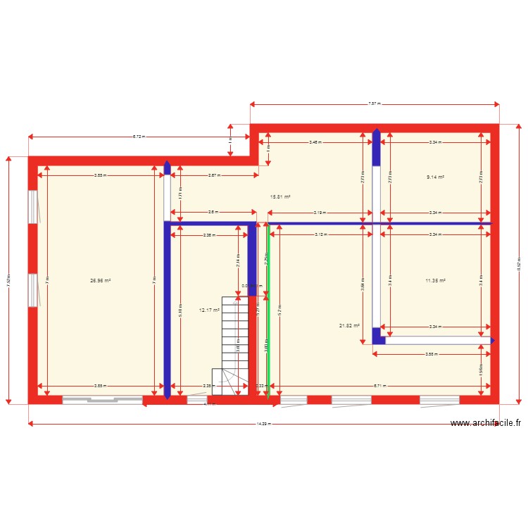 LA BOUVERIE RDC RDJ. Plan de 13 pièces et 184 m2