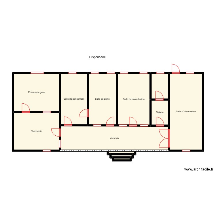 Vue en plan dispensaire KONOUHOUE. Plan de 0 pièce et 0 m2
