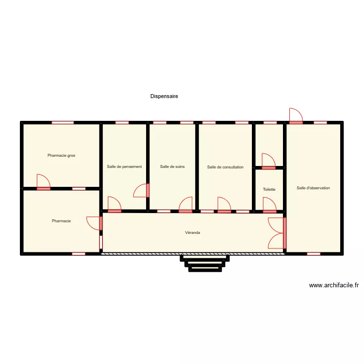 Vue en plan dispensaire KONOUHOUE. Plan de 