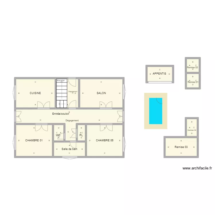 RDC vauvert. Plan de 