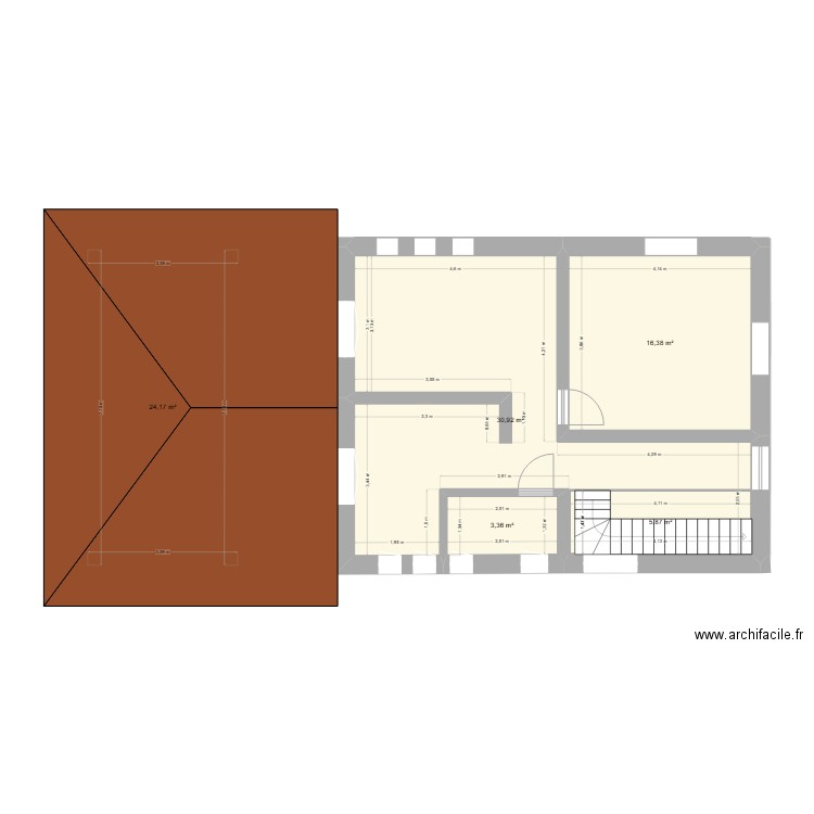 Chavannes 2.B. Plan de 11 pièces et 167 m2