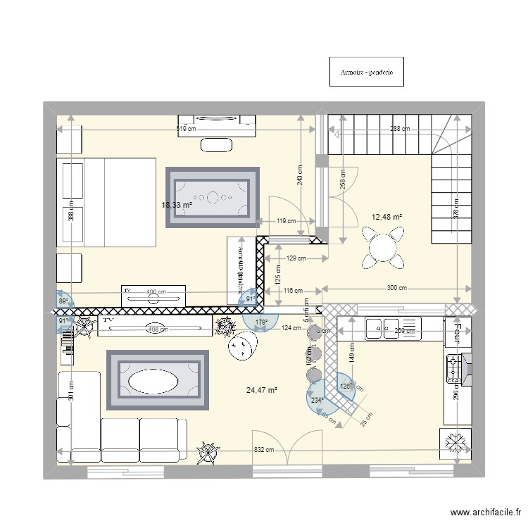 studio. Plan de 0 pièce et 0 m2