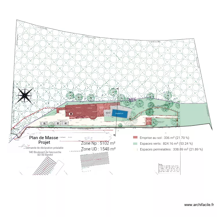 Escourche plan de masse projet. Plan de 