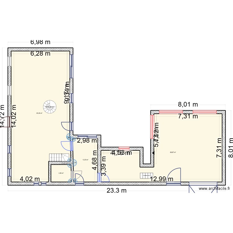GARAGE 2. Plan de 4 pièces et 170 m2