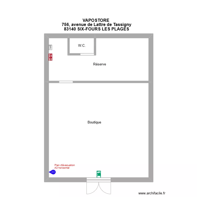 Vapostore Six-Fours. Plan de Vapostore Six-Fours. Plan de