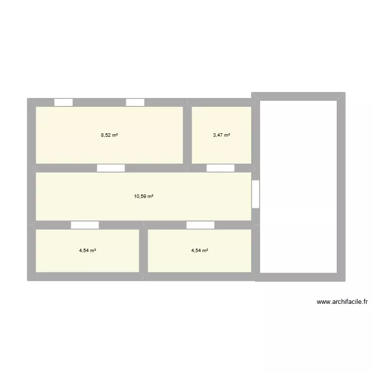 arch&eacute;ologe &eacute;tage. Plan de 5 Pièces et 32 m²
