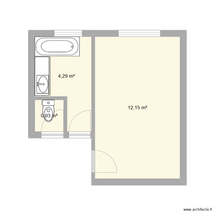 PLAN STAGIAIRE. Plan de 3 pièces et 17 m2
