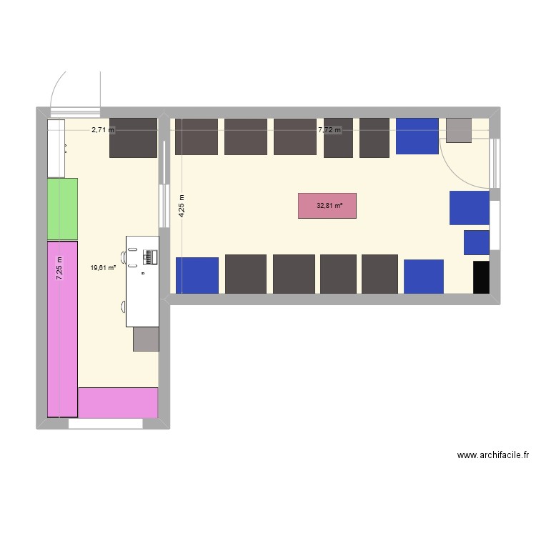 CONGELATEURS2. Plan de 2 pièces et 52 m2