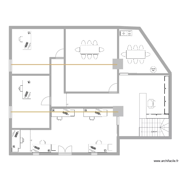 projet St Orens. Plan de 1  et 2 m²