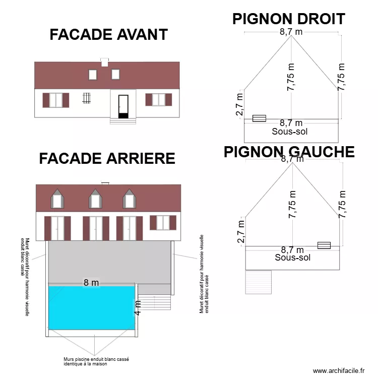 plan de facade. Plan de 