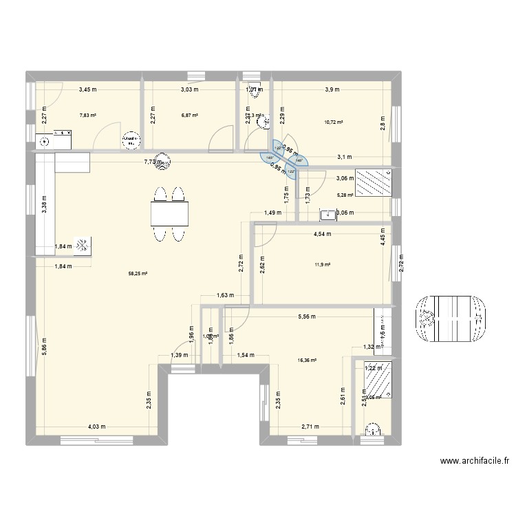 projetvacognes2. Plan de 10 pièces et 124 m2