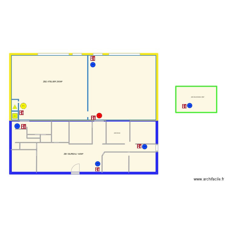 ACEMI. Plan de 10 pièces et 161 m2