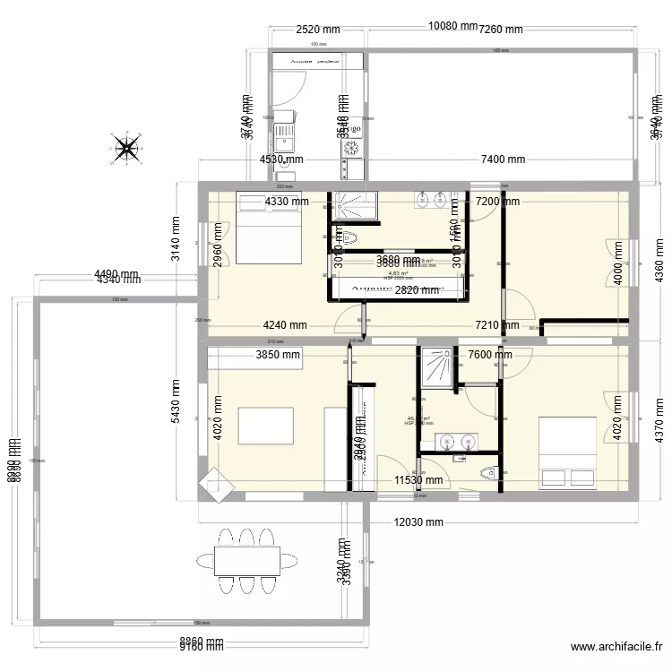 Plan maison V archi. Plan de 