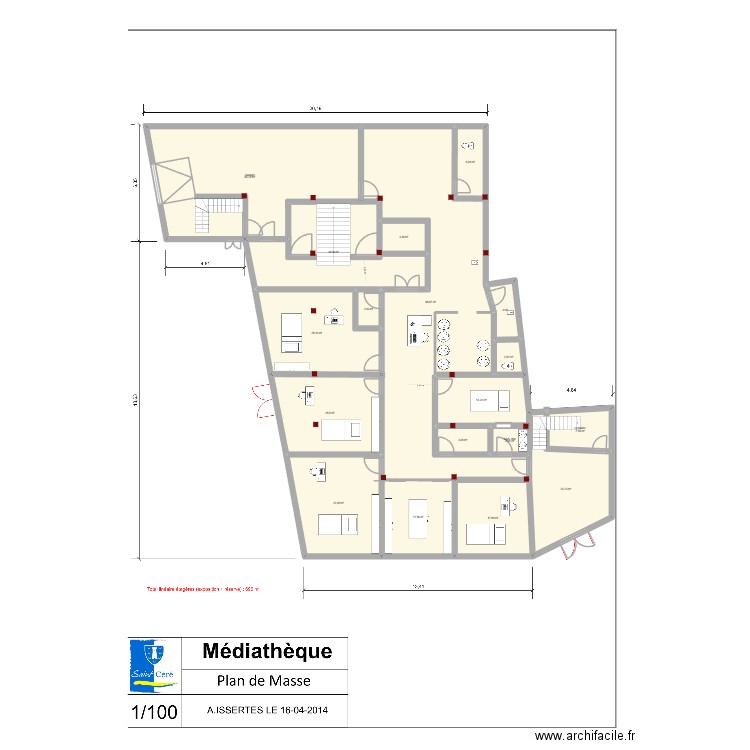cab mediatheque structure2. Plan de 18 pièces et 386 m2