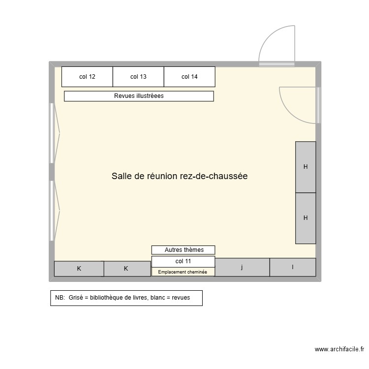 Salle de réunion Rez-de-chaussée. Plan de 1 pièce et 21 m2
