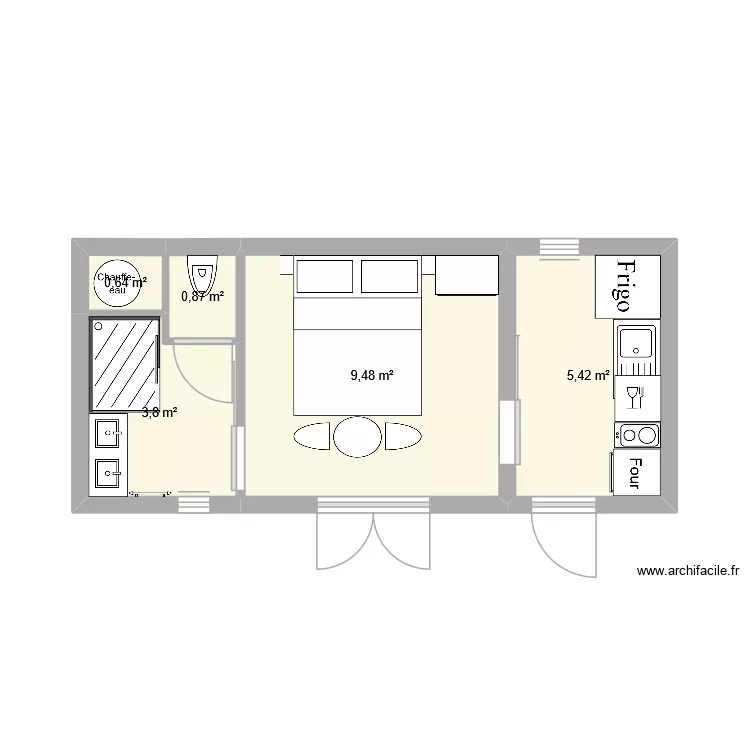 pool projet. Plan de 5  et 20 m²