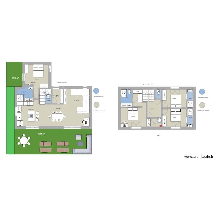 maison 10. Plan de 15 pièces et 139 m2