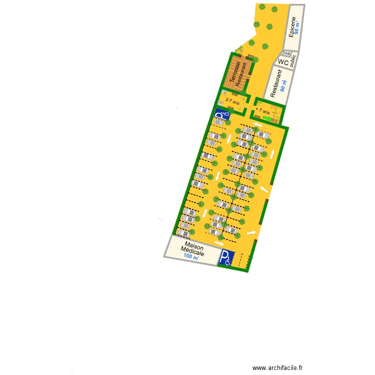 jardin 444. Plan de 5 pièces et 283 m2