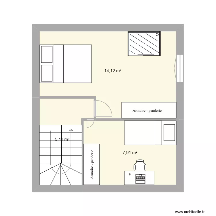 Etage appart touzanne. Plan de 3 et 27 m² Etage appart touzanne. Plan de 3 et 27 m²