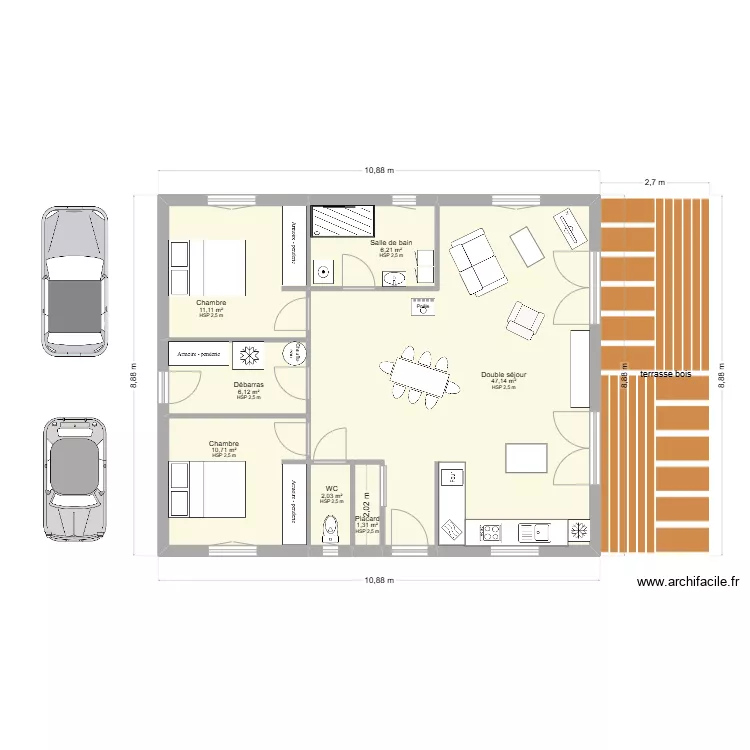 projet logis c&ocirc;t&eacute; parking 2bis. Plan de 