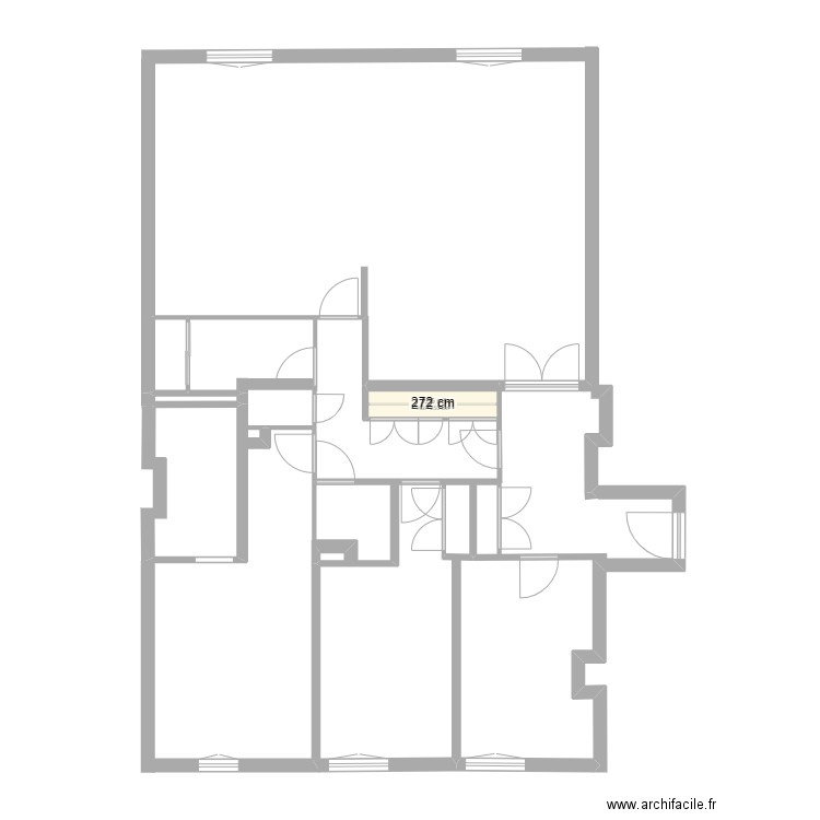 Plan initial appartement.V2. Plan de 1 pièce et 2 m2