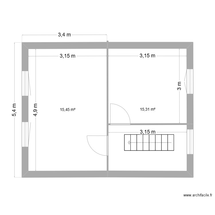 1étage BOURBOURG. Plan de 2 pièces et 31 m2