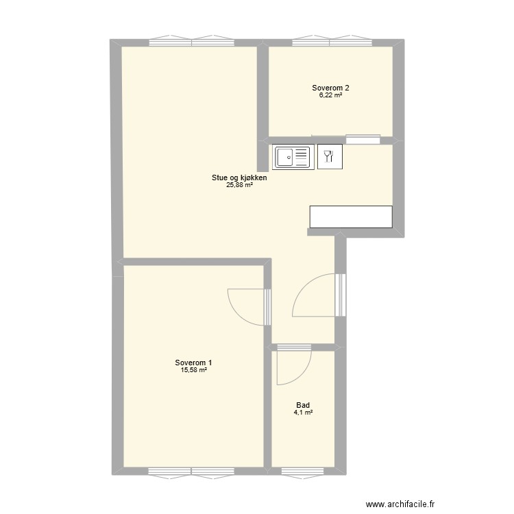 BR9. Plan de 4 pièces et 52 m2
