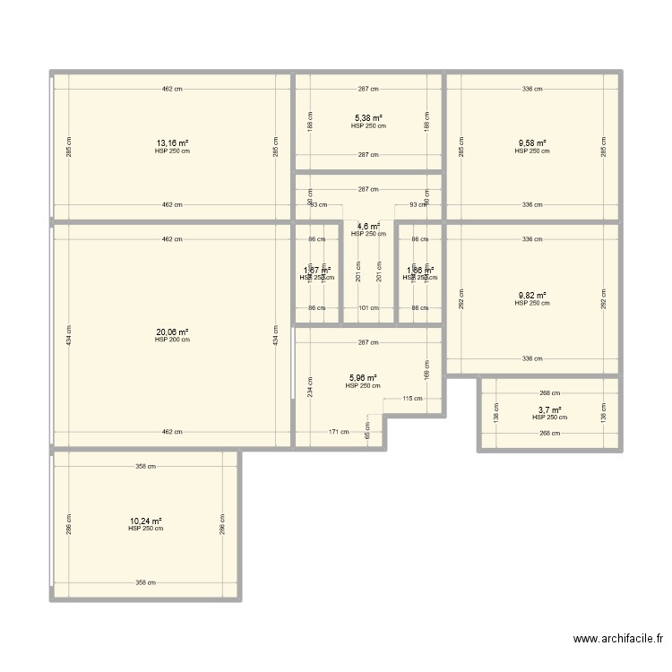 GUYOMARD. Plan de 11 pièces et 86 m2