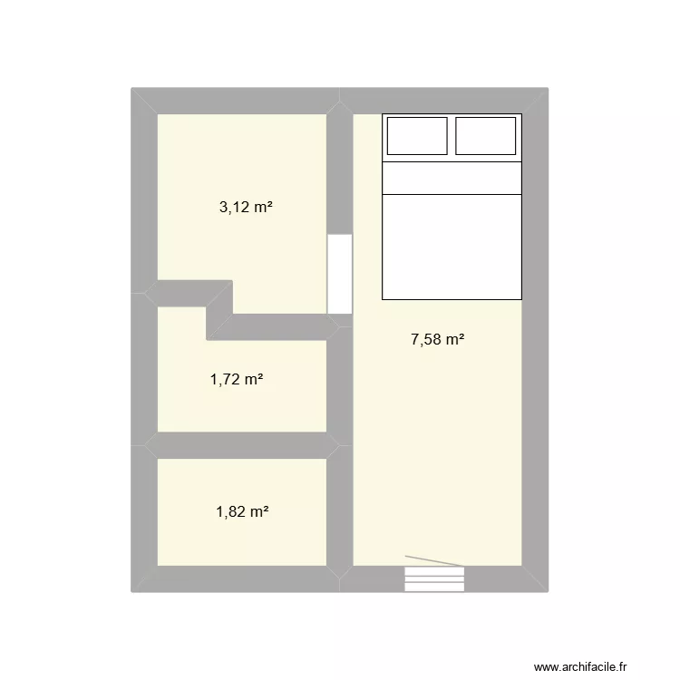 Appart Poitiers. Plan de 4  et 14 m²