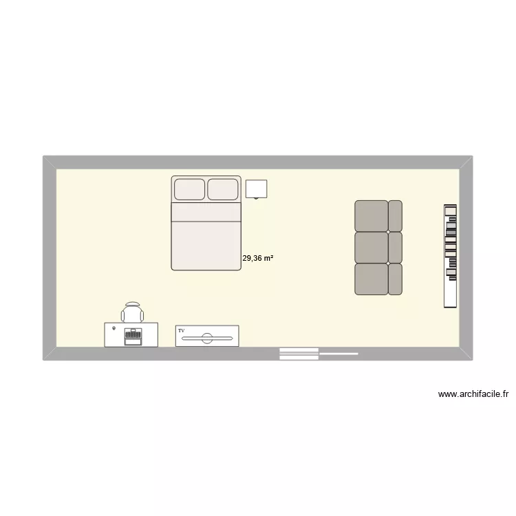 chambre Emma. Plan de 1 Pièce et 29 m²