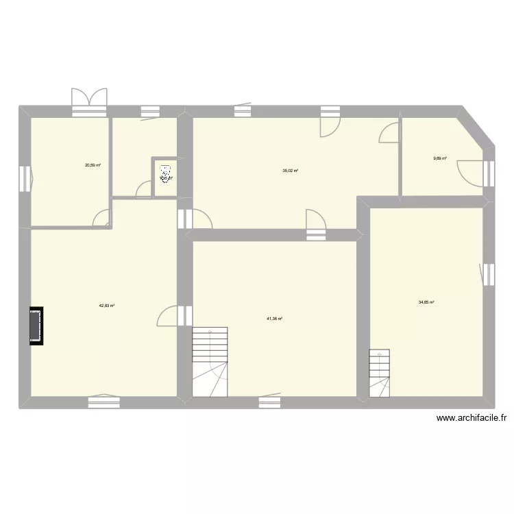 rdc la mortiere 2. Plan de 7 et 186 m² rdc la mortiere 2. Plan de 7 et 186 m²